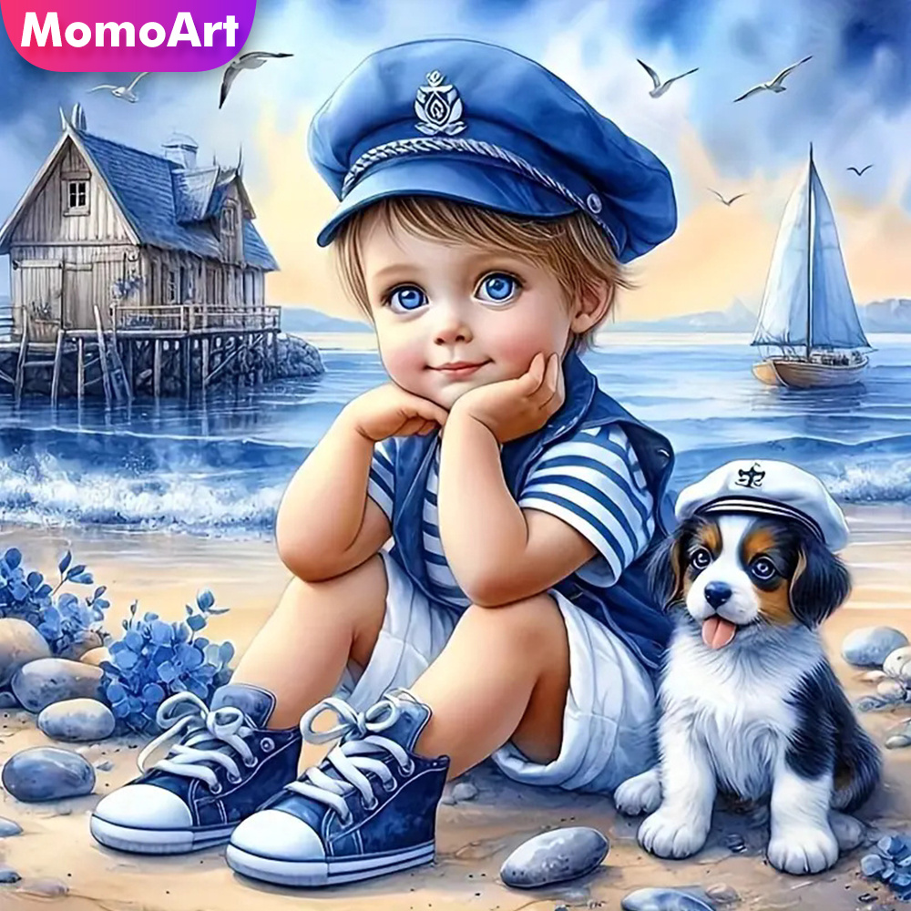 Embroidery Embellishments - Momoart Voller Diamanten Malerei Kind Junge