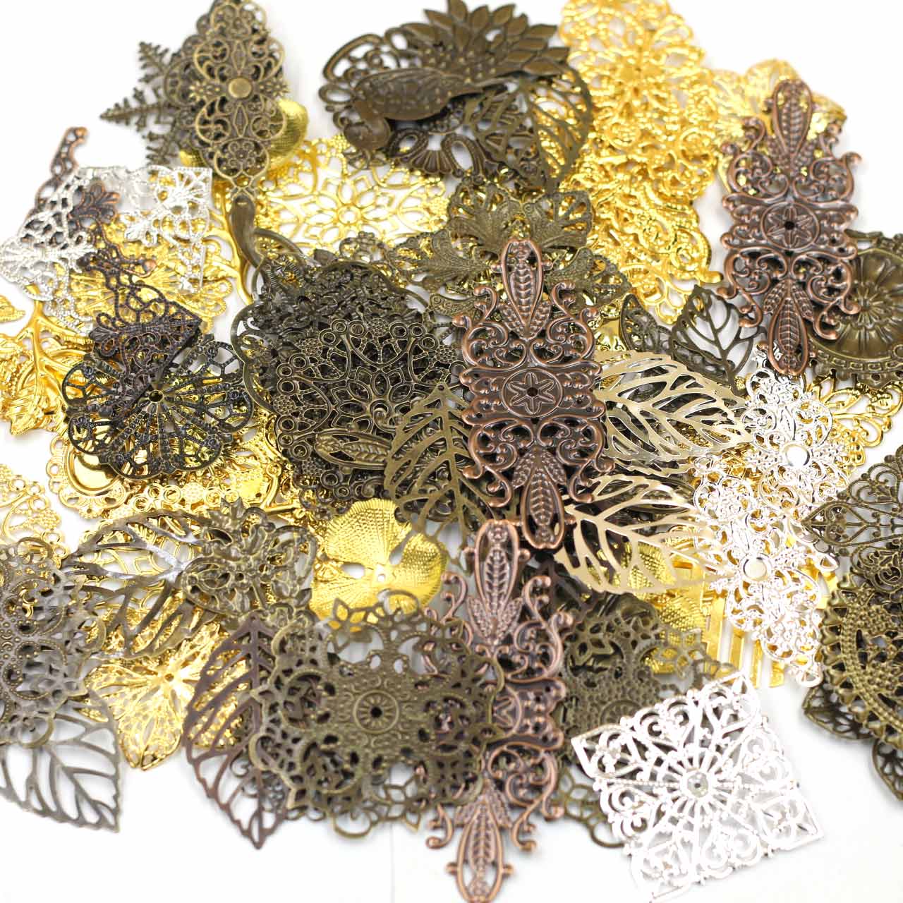Craft Embellishments - Verzierungen Verbinder Zufällig gemischtes Dreieck Blumenmuster