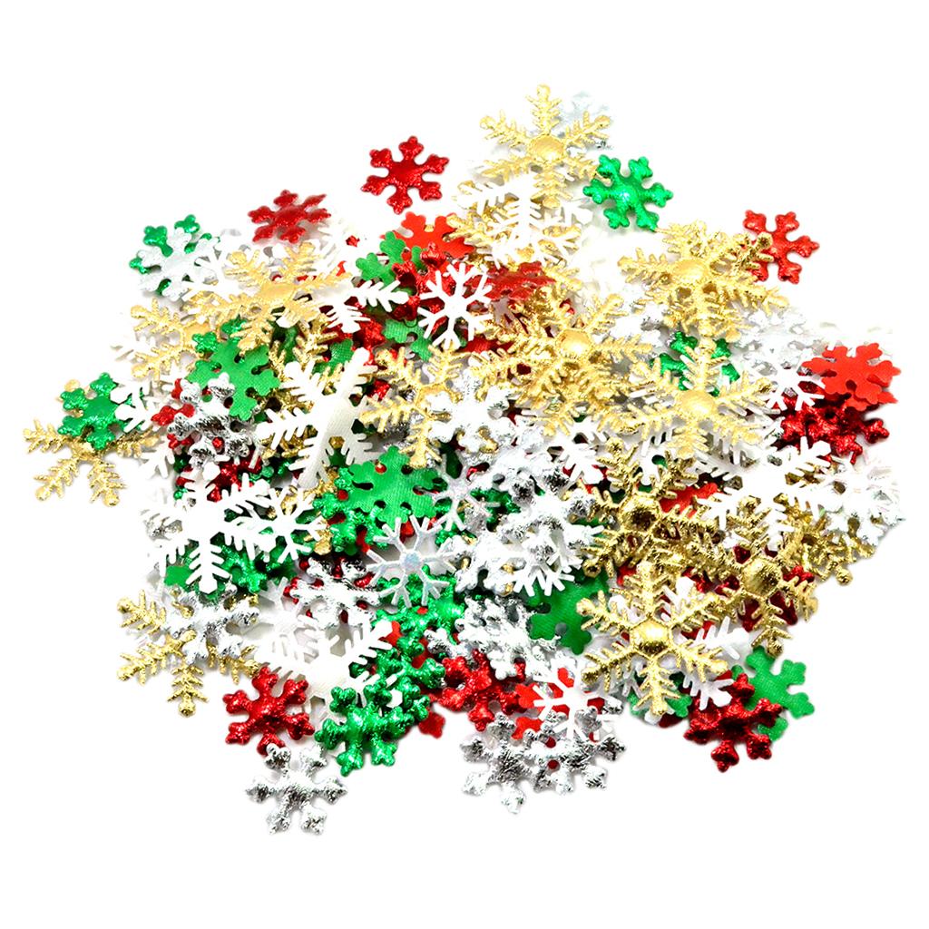 Christmas Craft Embellishment - Stoff-Schneeflocken-Party-Dekoration, gemischte Farben, Weihnachts-Bastelverzierungen, DIY-Bastelbedarf für