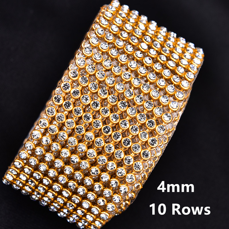 4mm 2/5/10 Reihen Kristall Kla – Hotfix Rhinestone Sheet Bewertung und Preis