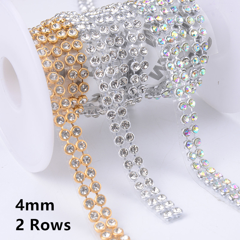4mm 2/5/10 Reihen Kristall Kla – Hotfix Rhinestone Sheet Bewertung und Preis
